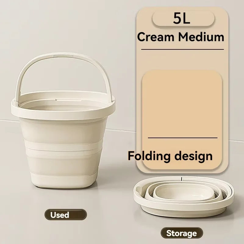 Foldable Water Bucket – Portable Large Capacity Tub for Home & Outdoors Foldable Water Bucket Babs 1piececreamy