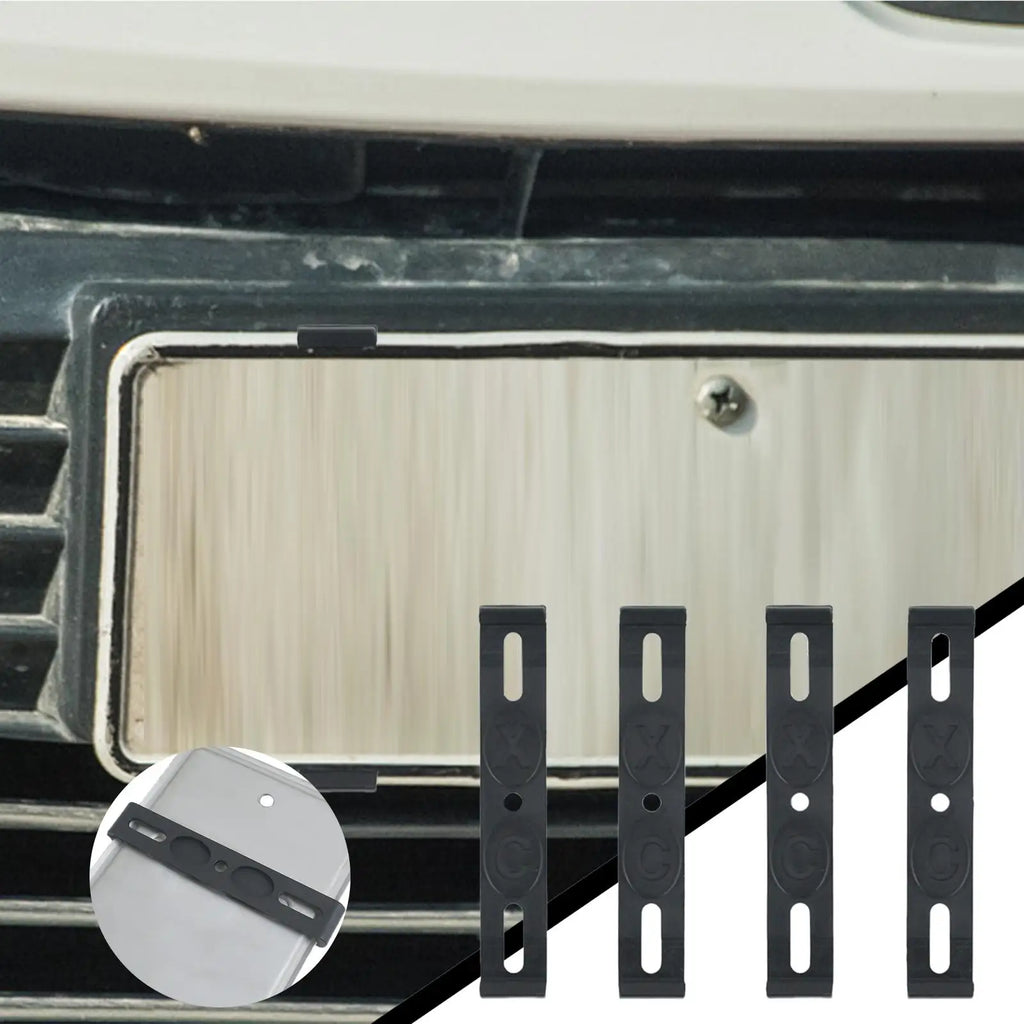 Frameless License Plate Holder – Weatherproof Universal ABS 4-Pack License Plate Holder Babs