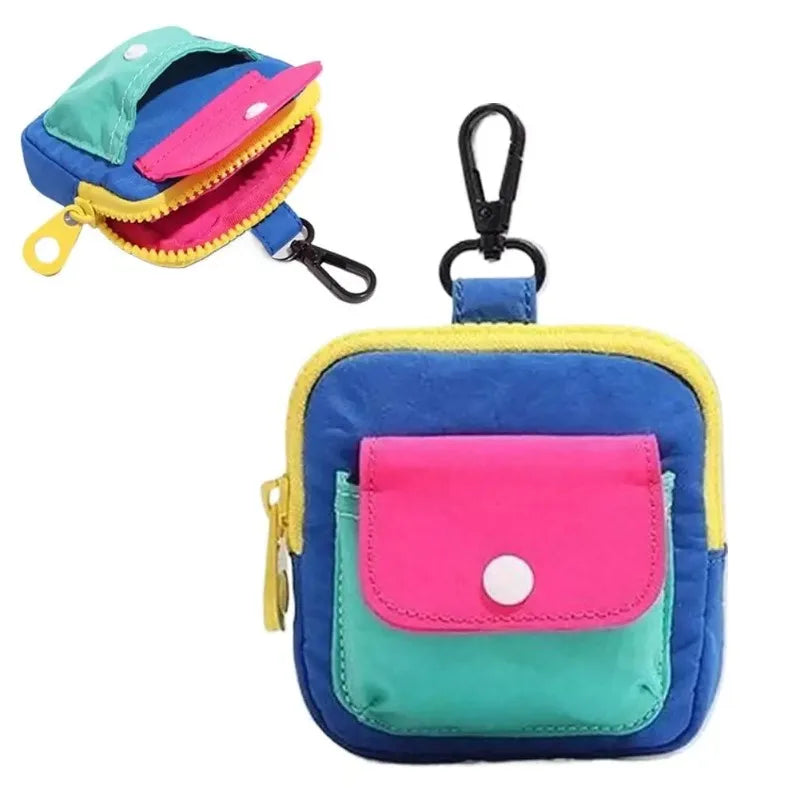 Mini Zipper Coin Purse Keychain – Cute Dopamine Color Wallet Mini Coin Purse Babs