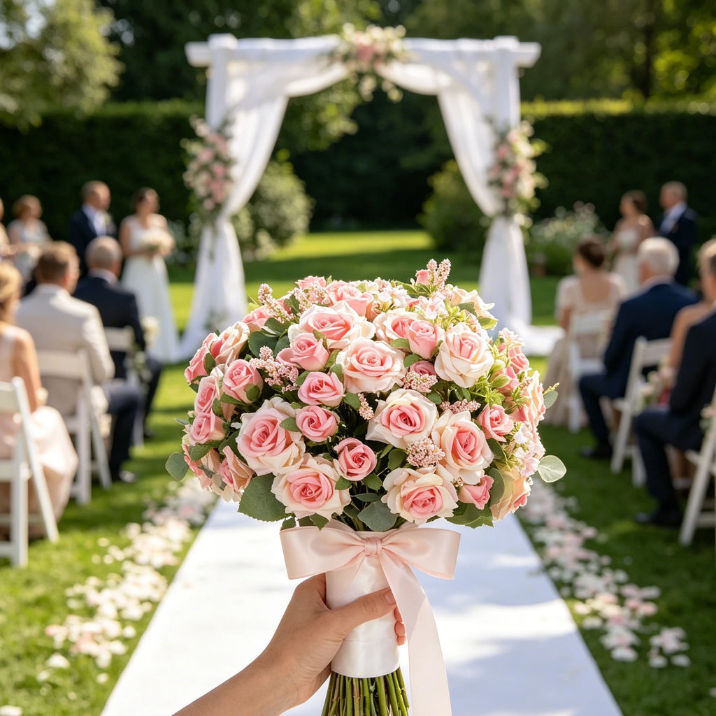 Artificial Silk Rose Bouquet – Wedding & Home Décor Flowers Artificial Flower Bouquet Babs