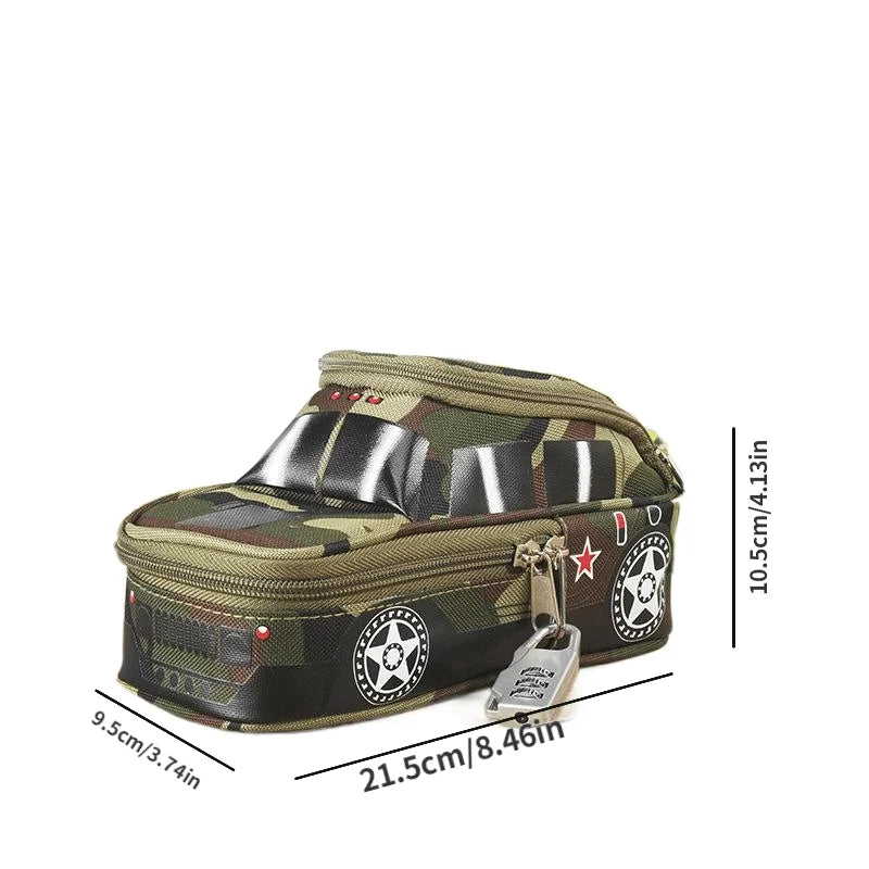 Camouflage Canvas Pencil Case with Lock & Double Zipper Lockable Pencil Case Babs