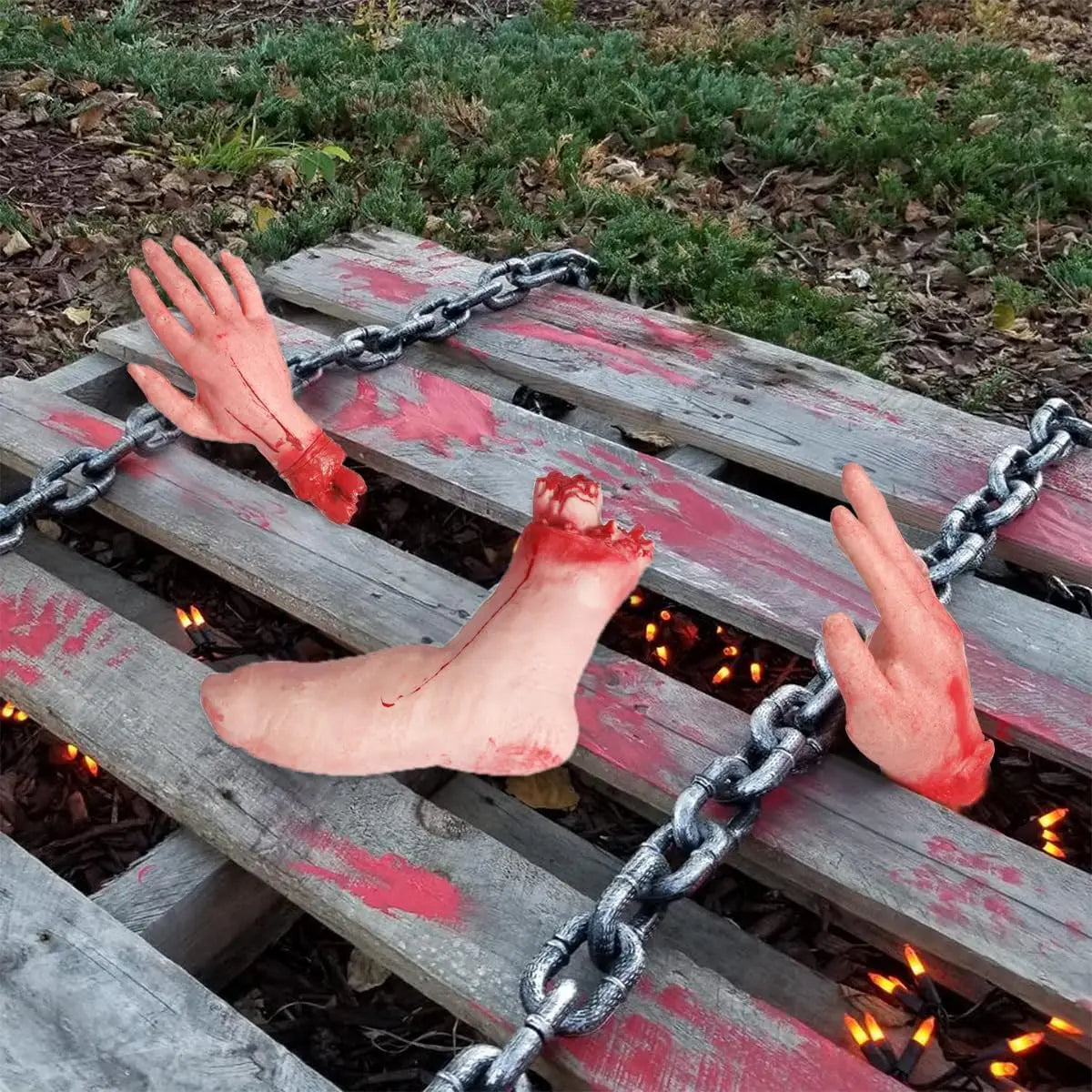 Realistic Halloween Fake Organ Props – Brain Heart Hand Foot Halloween Prop Decoration Babs