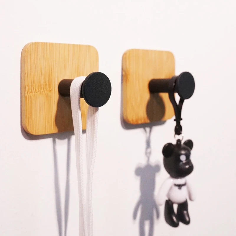 Natural Wood Wall Hook – Coat, Key, Towel & Robe Organizer Wall-Mounted Hook Babs