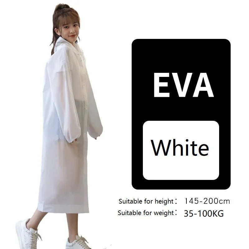 Waterproof Foldable Rain Poncho – Lightweight Unisex Raincoat Rain Poncho Babs White 145-200CM