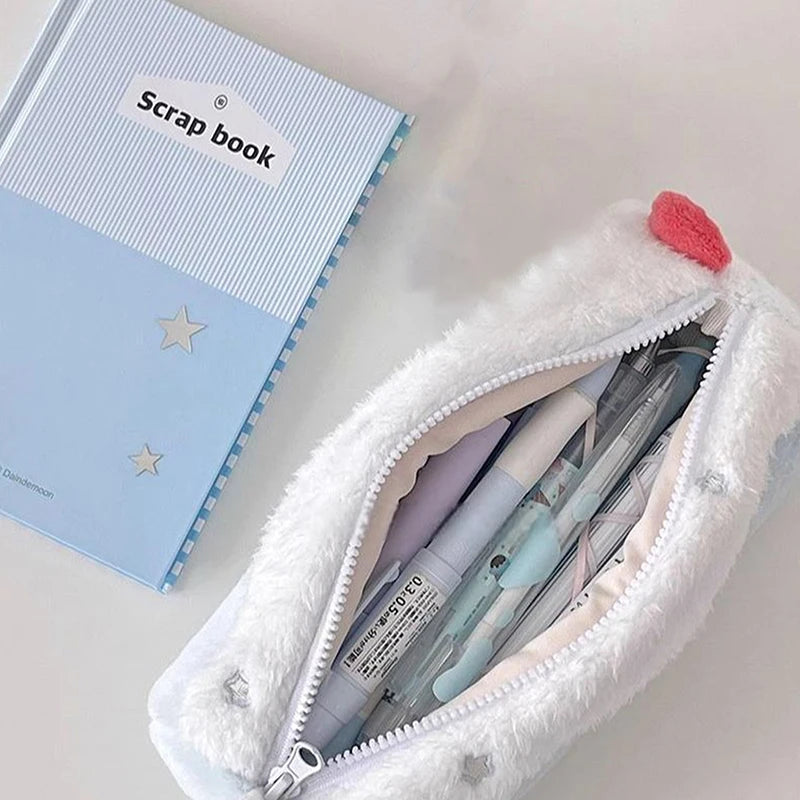 Cute Cream Roll Plush Pencil Case – Large Capacity Stationery Bag Plush Pencil Case Babs
