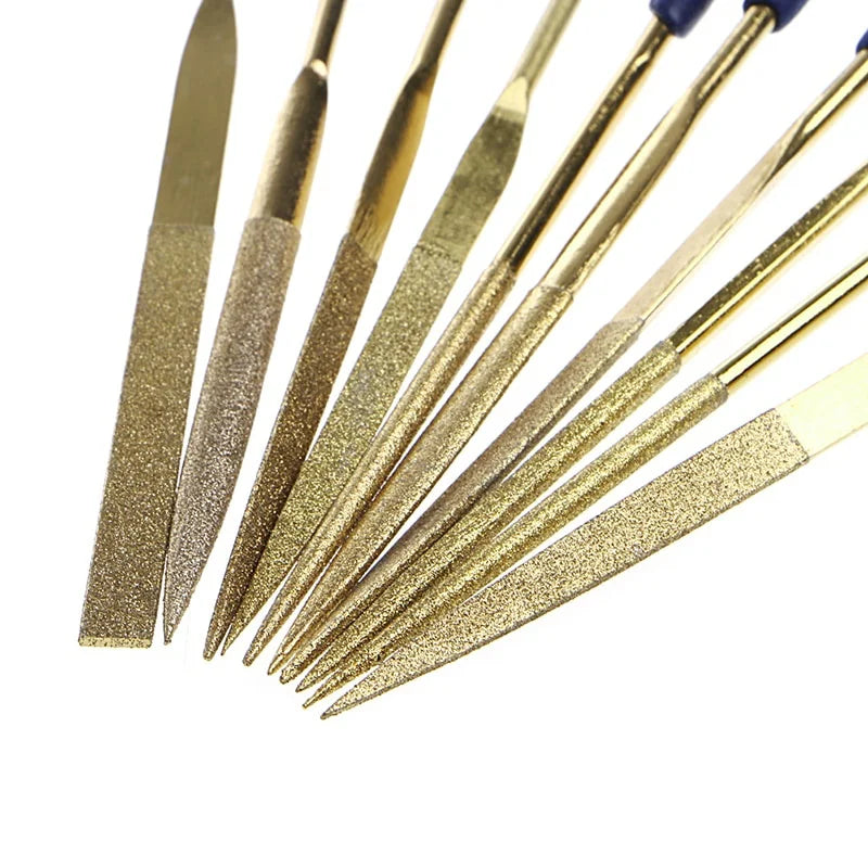 10Pcs Diamond Needle File Set – Titanium Coating Metal Craft Needle File Set Babs