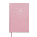 Gratitude Diary A5 Daily Notebook – 200 Pages, Cloth Cover Gratitude Journal Babs Pink