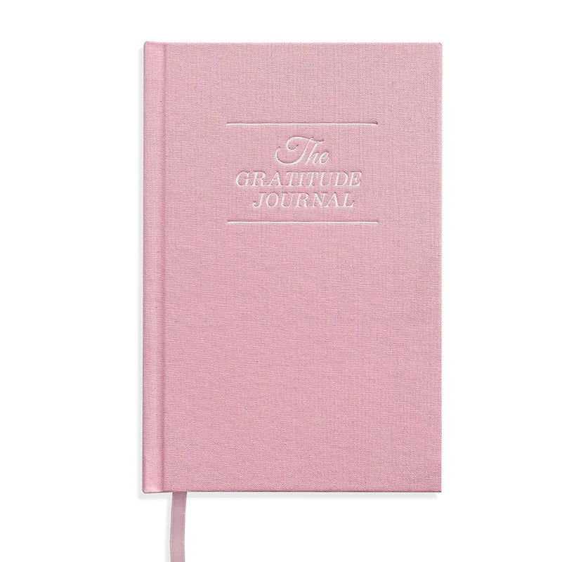 Gratitude Diary A5 Daily Notebook – 200 Pages, Cloth Cover Gratitude Journal Babs Pink