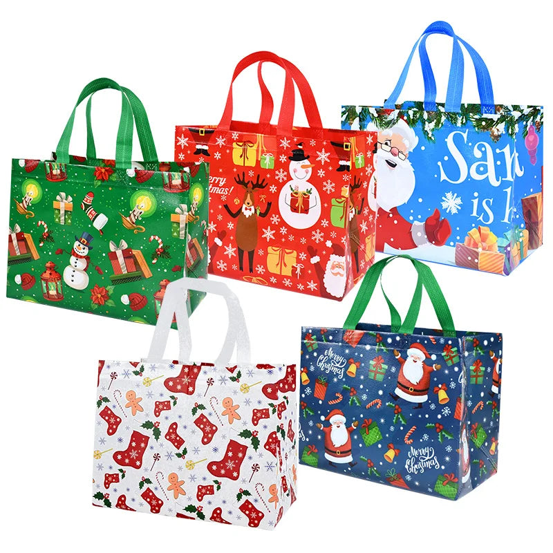 Christmas Gift Bags Santa Snowman Non-Woven Holiday Bags Christmas Gift Bags Babs