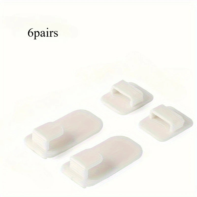 Nail-Free Adhesive Hooks – Strong Traceless Wall Hooks Adhesive Wall Hooks Babs 6pairs