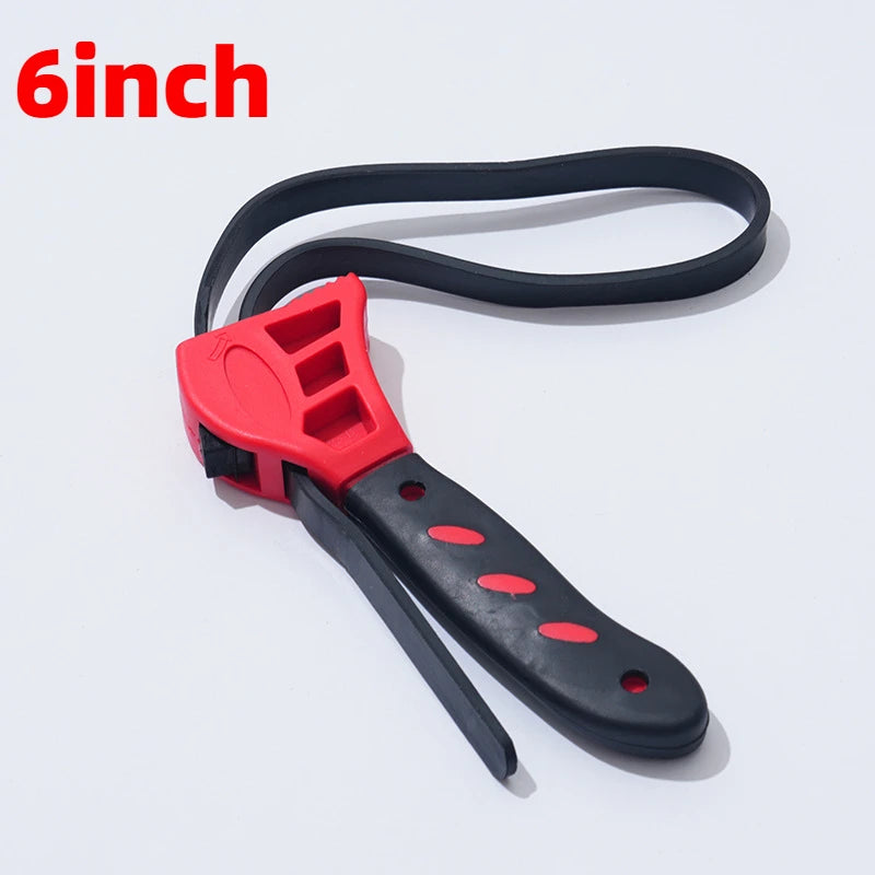 Adjustable Oil Filter Belt Wrench Strap Puller – Universal 6" Belt Wrench Tool Babs Red