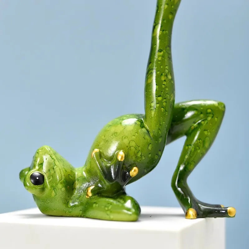 Resin Yoga Frog Figurine – Fun Desktop & Garden Decor Decorative Figurine Babs 1Pc 10