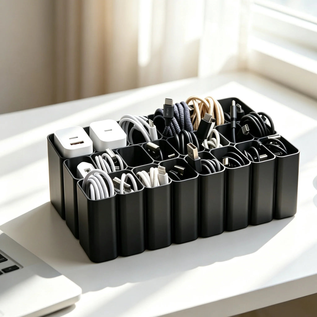Cable Organiser Box with 11/22 Switch Cases – Desktop Storage Desktop Cable Organiser Babs