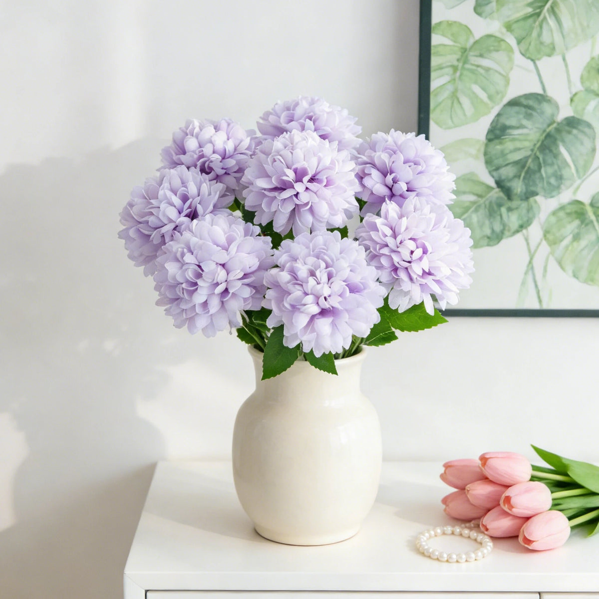 Artificial Silk Chrysanthemum Flowers 5/10 Pcs – Wedding Décor Artificial Silk Flowers Babs