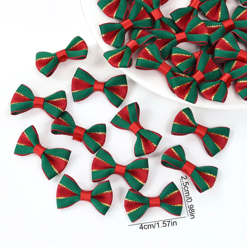 30Pcs Mini Christmas Bow Knots – Tree, Wreath & Gift Décor Christmas Bow Ornaments Babs