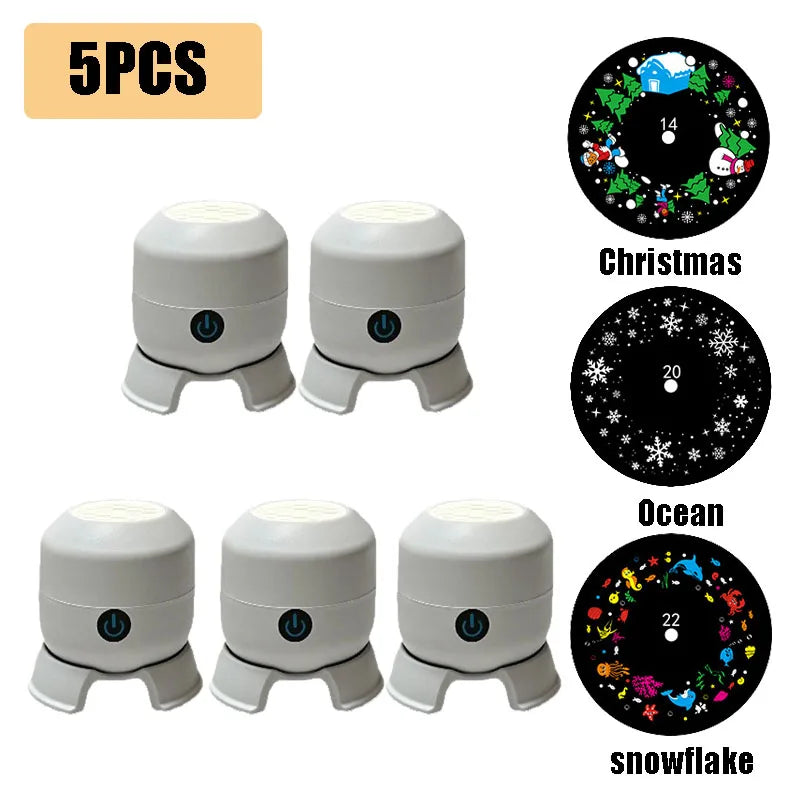 360° Rotating Starry Sky Projector Night Light | HD Scenes Projector Night Light Babs 5PCS snowflake