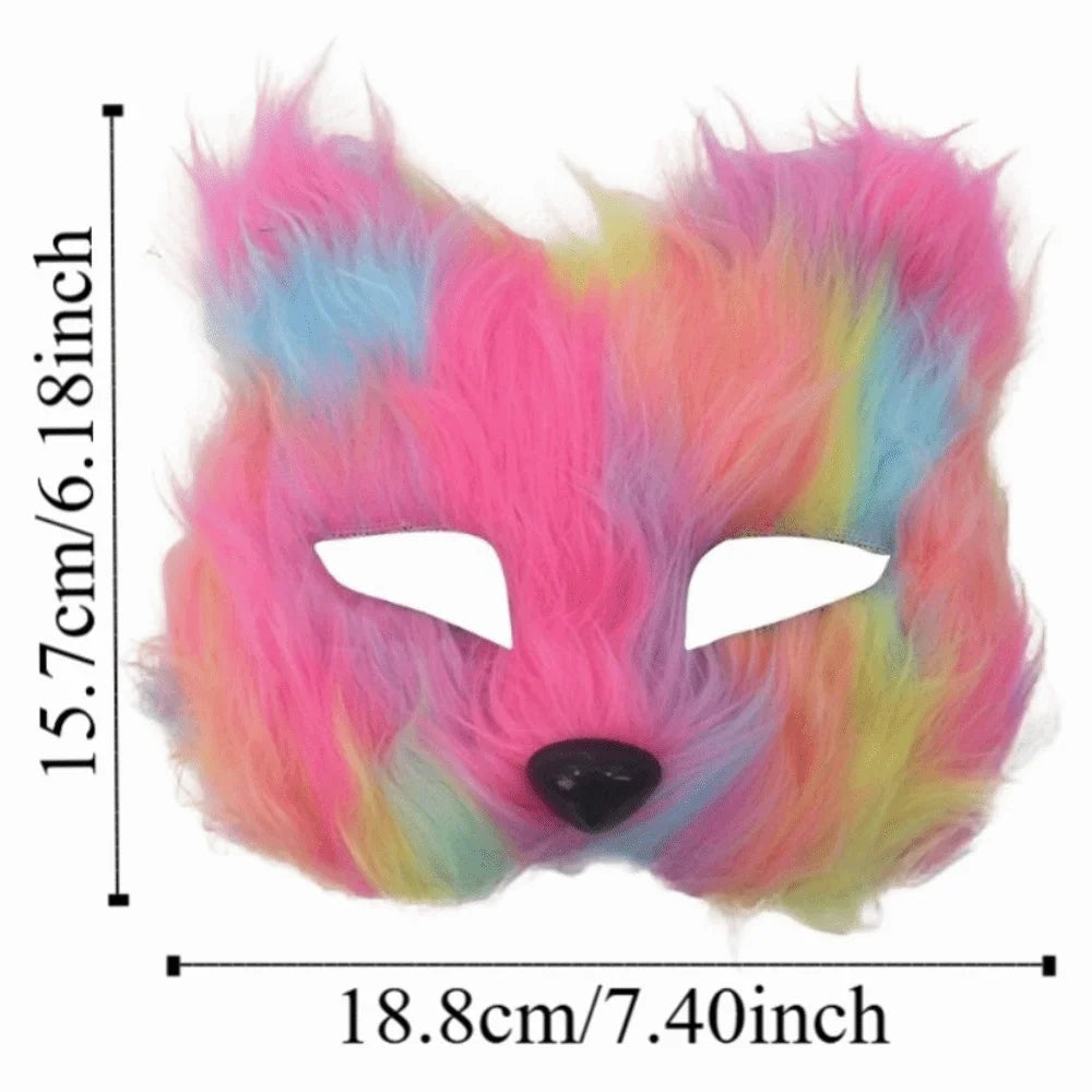 Realistic Plush Cat Half Face Mask – Halloween Costume Halloween Costume Mask Babs