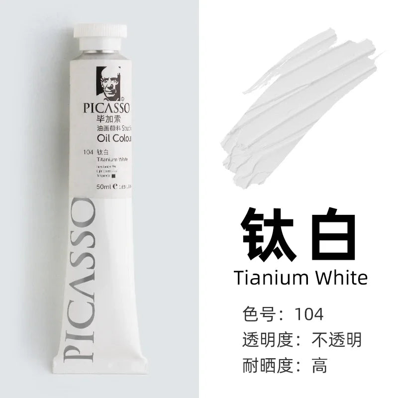 50ml Large Tube Oil Paints – Non-Toxic, Mixable Art Supplies Oil Paint Set Babs 50ml 5