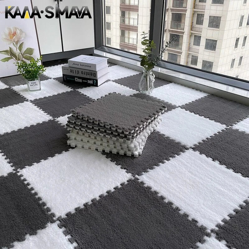 30x30cm Plush Interlocking Foam Floor Mat – Fluffy Area Rug Interlocking Floor Mat Babs