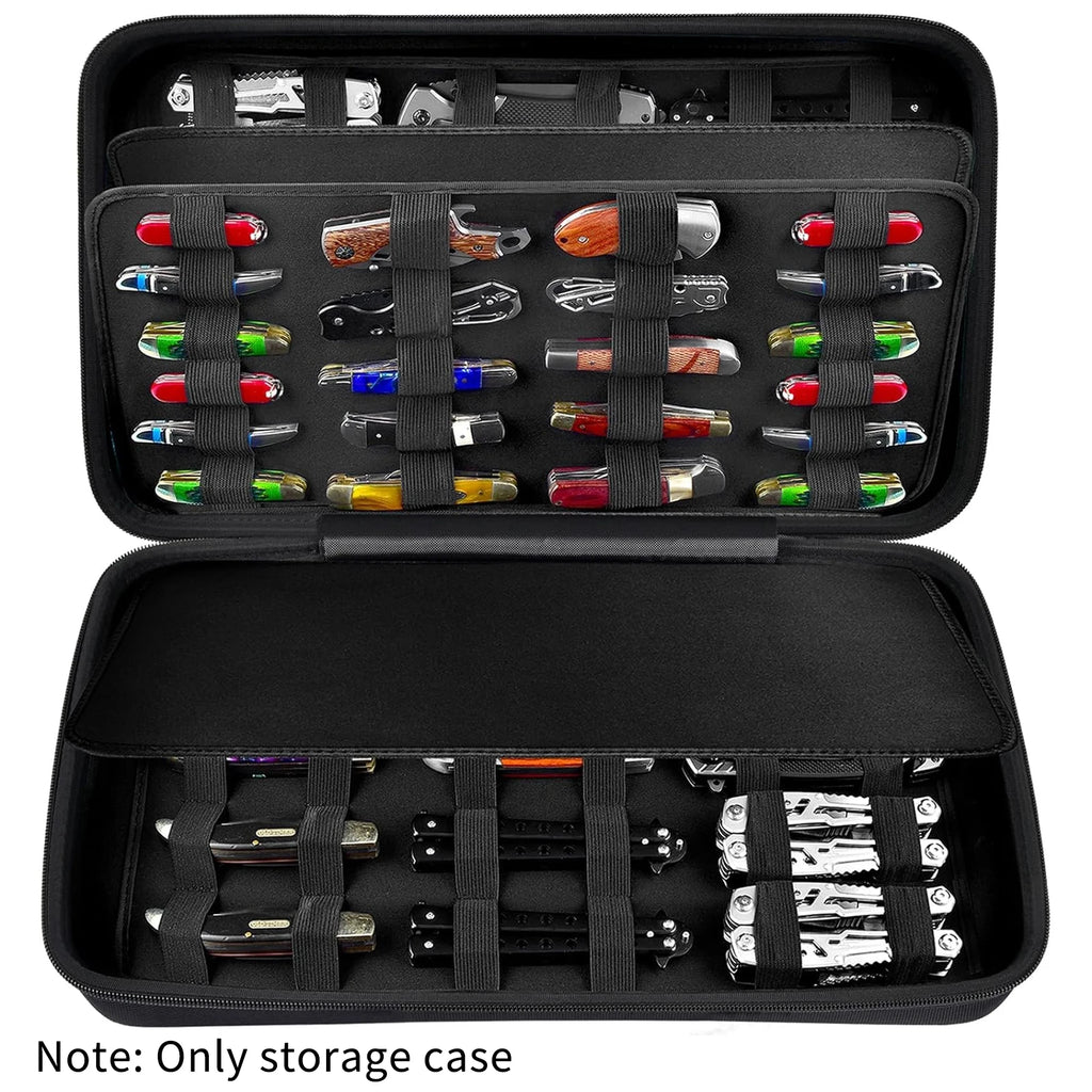 88-Slot Pocket Knife Display Case – Folding EVA Organizer Knife Display Case Babs