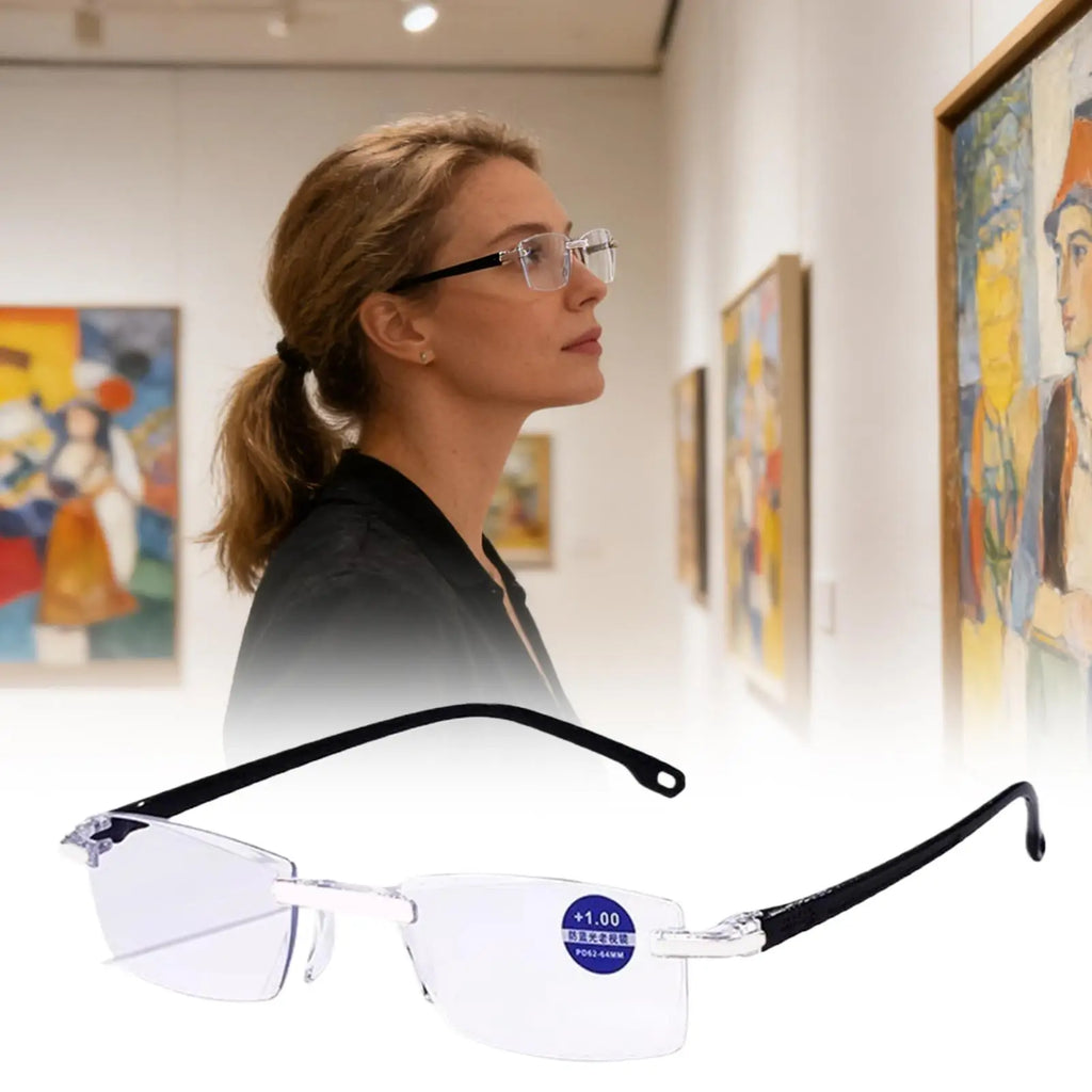 Smart Autofocus Reading Glasses – Anti Blue Light Rimless Reading Glasses Babs