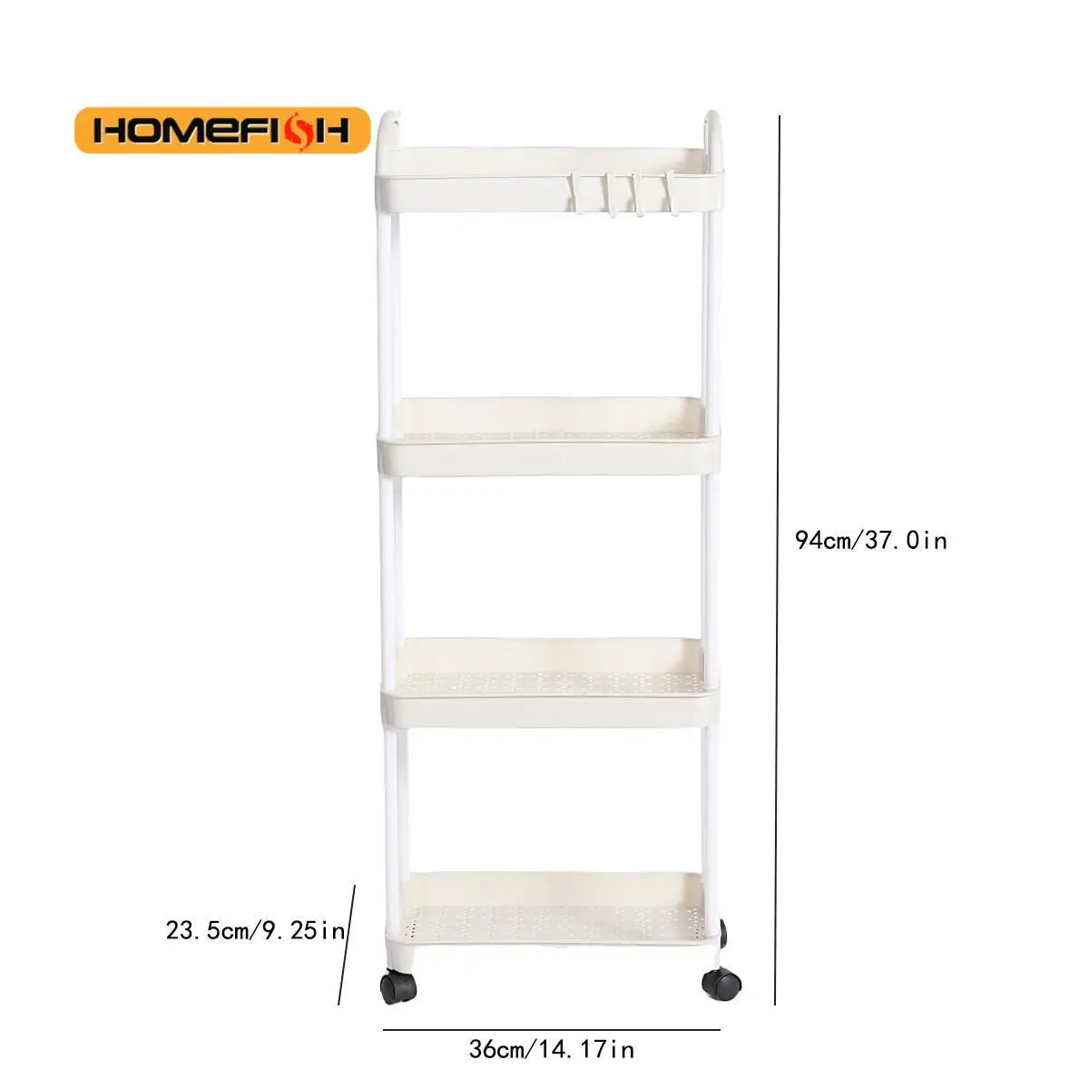Multi-Layer Rolling Storage Cart with Lockable Wheels | 3/4 Tier Rolling Storage Cart Babs