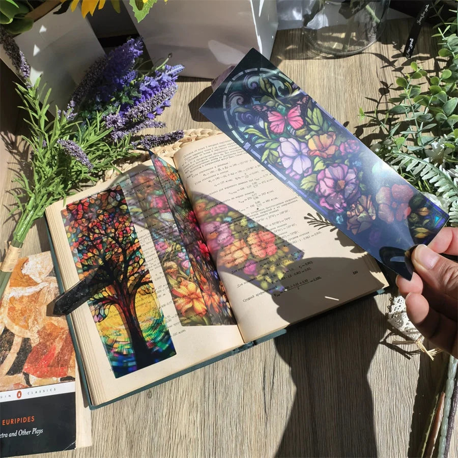 Acrylic Reading Bookmarks – Colorful Floral Design Acrylic Bookmarks Babs kuan2
