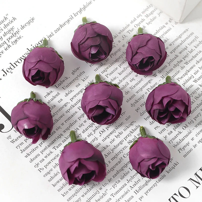Silk Rose Artificial Flowers 20/30Pcs – Wedding & Home Decor Artificial Silk Roses Babs Deep Purple 20Pcs