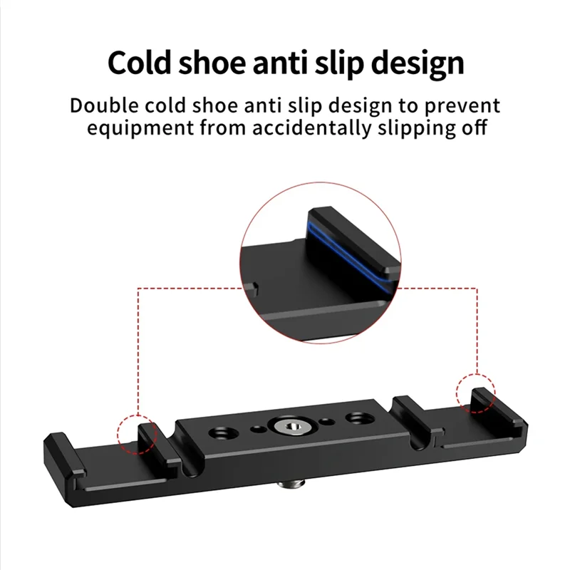 Dual Cold Shoe Mount Bracket Vlog Expansion Bar 1/4" Arca Camera Mount Bracket Babs
