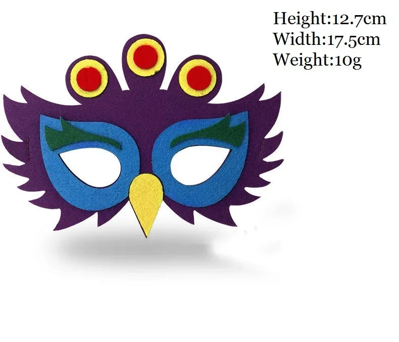 Kids Animal Felt Masks – Birthday, Cosplay & Forest Party Favors Kids Party Masks Babs peacock