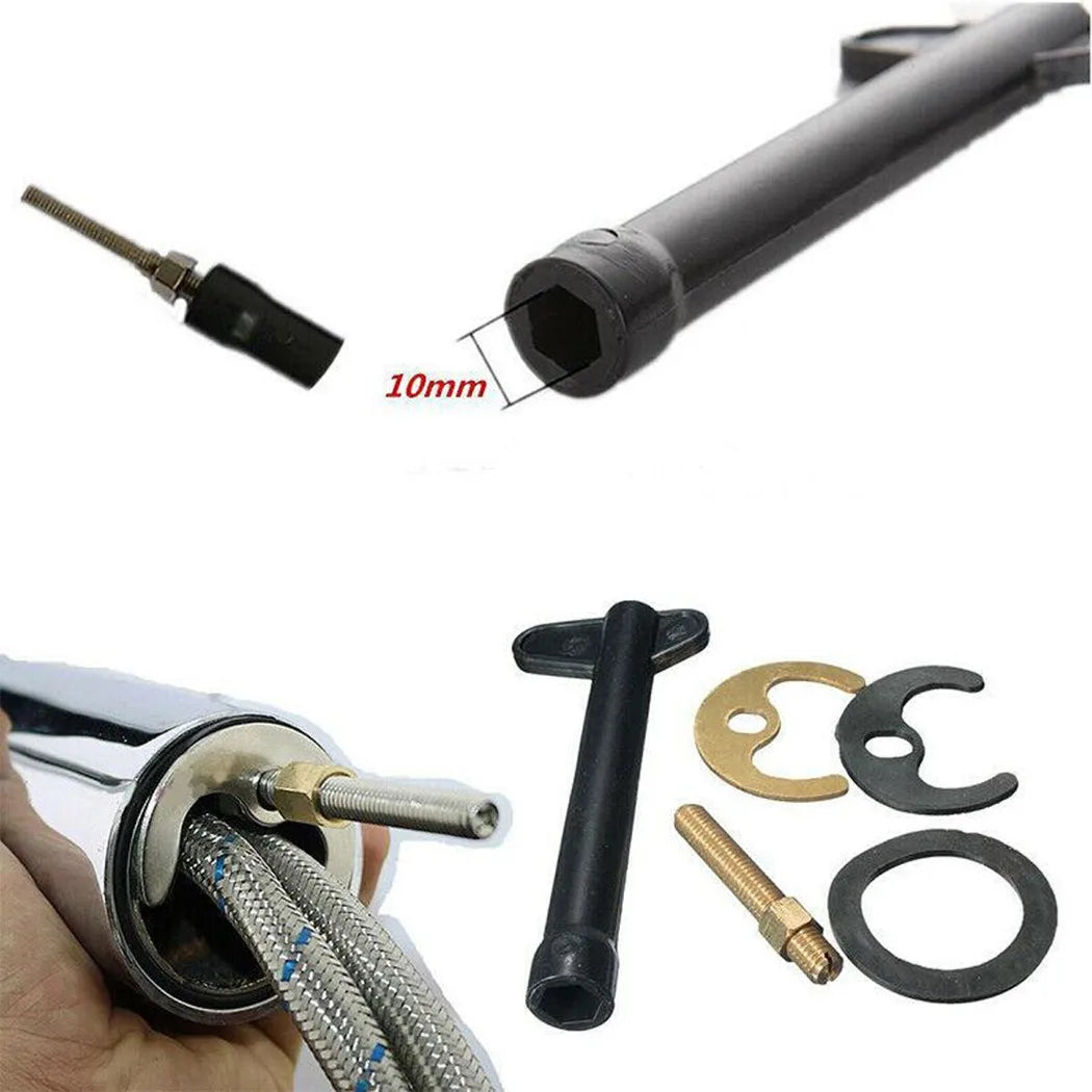 Tap Faucet Fixing Kit – M8 Bolt, Washer, Wrench & Plates Faucet Fixing Kit Babs