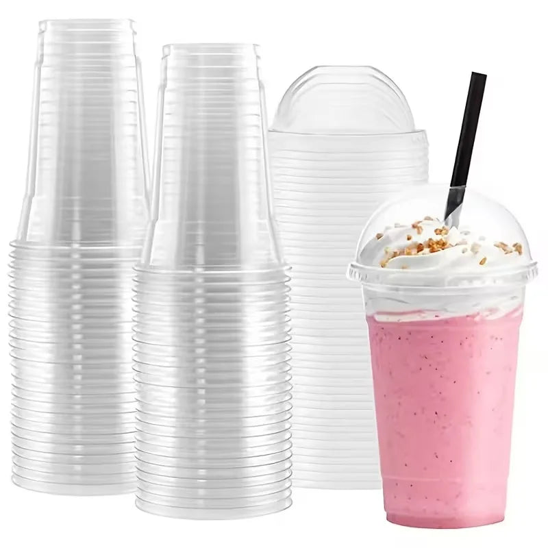10-Pack 12oz Clear Disposable Cups – Bubble Tea & Party Drinks Disposable Drinkware Babs