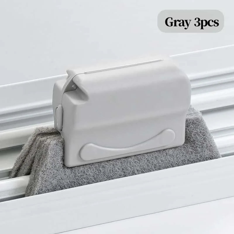 Window Track Groove Cleaning Brush – Replaceable Scrub Head Groove Cleaning Brush Babs Gray 3pcs