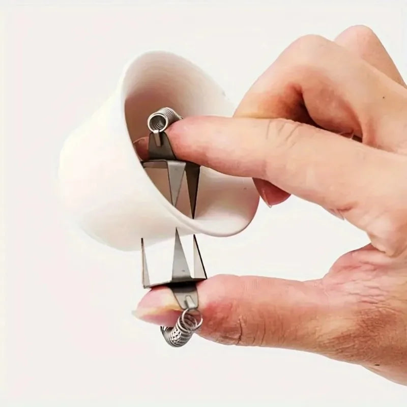 2pcs Stainless Steel Pottery Glaze Clip – DIY Teacup Dip Tool Pottery Glaze Clip Babs