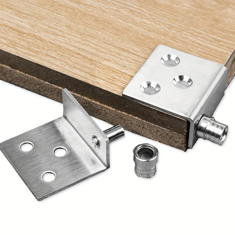 2pcs Stainless Steel Hidden Pivot Cabinet Door Hinge – Upper & Lower Cabinet Door Hinge Babs