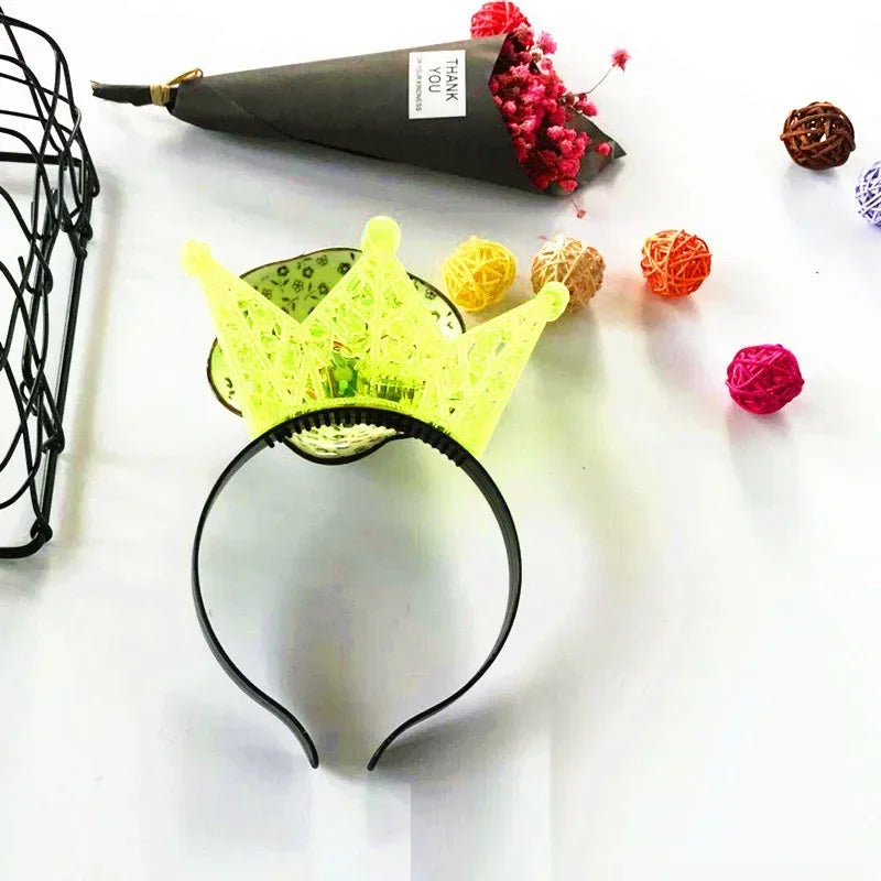 LED Flashing Crown Headband for Party, Halloween & Cosplay LED Party Headband Babs yellow