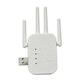 WiFi Extender 2.4G 300Mbps Repeater 4 Antenna & Ethernet Port WiFi Range Extender Babs one size Black