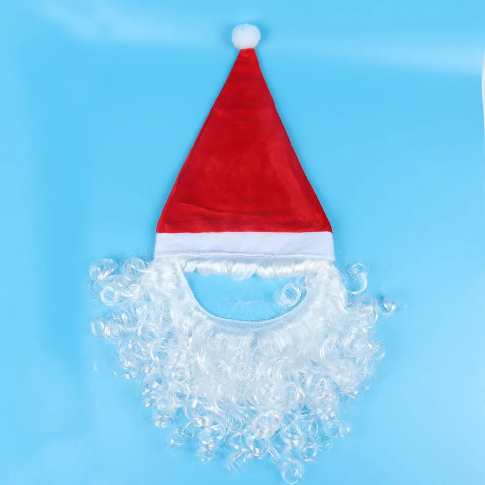 Adults Santa Hat with Beard – Xmas Costume for Men & Women Christmas Costume Hat Babs red adult size