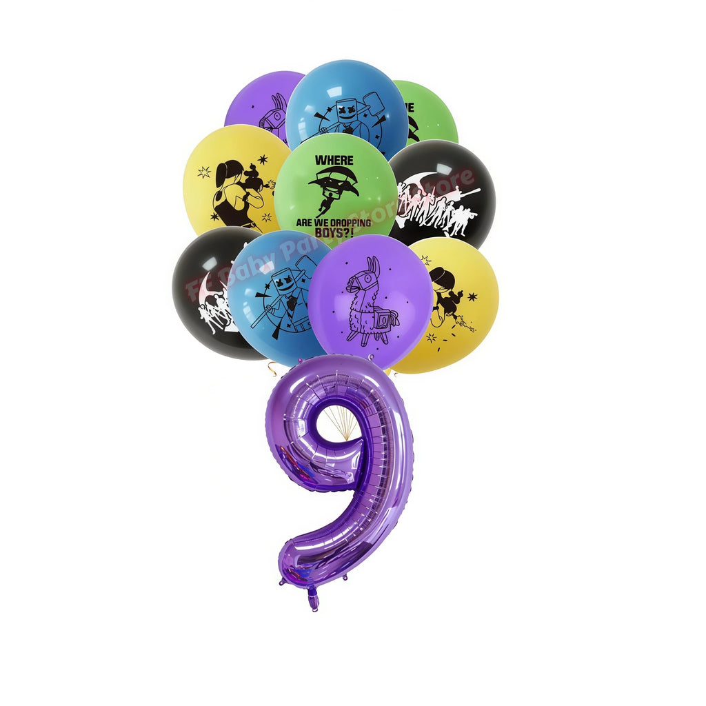 Video Game Birthday Party Supplies – Tableware, Balloons & Decor Party Tableware Set Babs 19pcs balloons-9