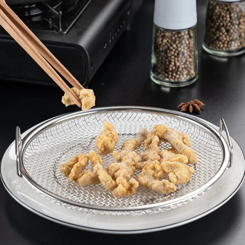 304 Stainless Steel Frying Strainer & Oil Filter Colander Kitchen Strainer Colander Babs