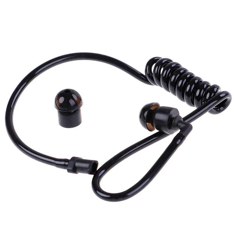 Black Coil Acoustic Air Tube Earplug – Universal Radio Earpiece Earpiece Air Tube Babs