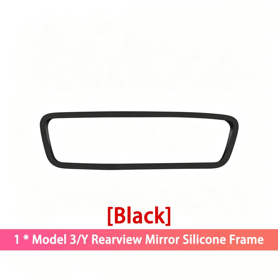 Silicone Rearview Mirror Protector Frame for Tesla Model 3 Y S X Mirror Protector Frame Babs black