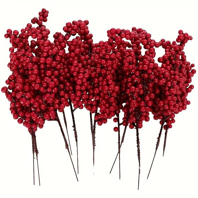 Bright Red Artificial Christmas Berry Picks – DIY Holiday Décor Christmas Berry Picks Babs