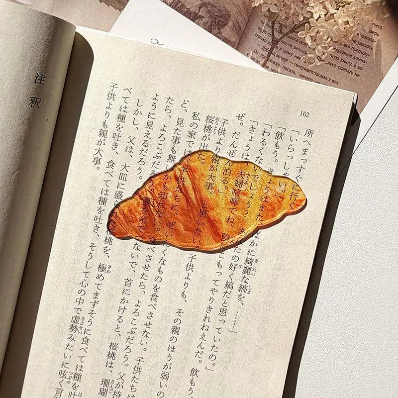 Cute Bread Acrylic Bookmark – Toast & Croissant Gift Acrylic Bookmark Babs A3
