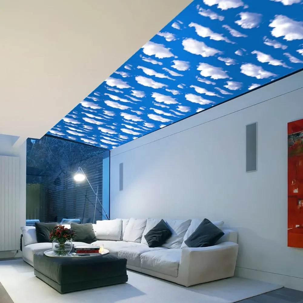 Blue Sky Clouds Peel & Stick Wallpaper – Waterproof PVC Peel & Stick Wallpaper Babs Multicolor 45cmx100cm