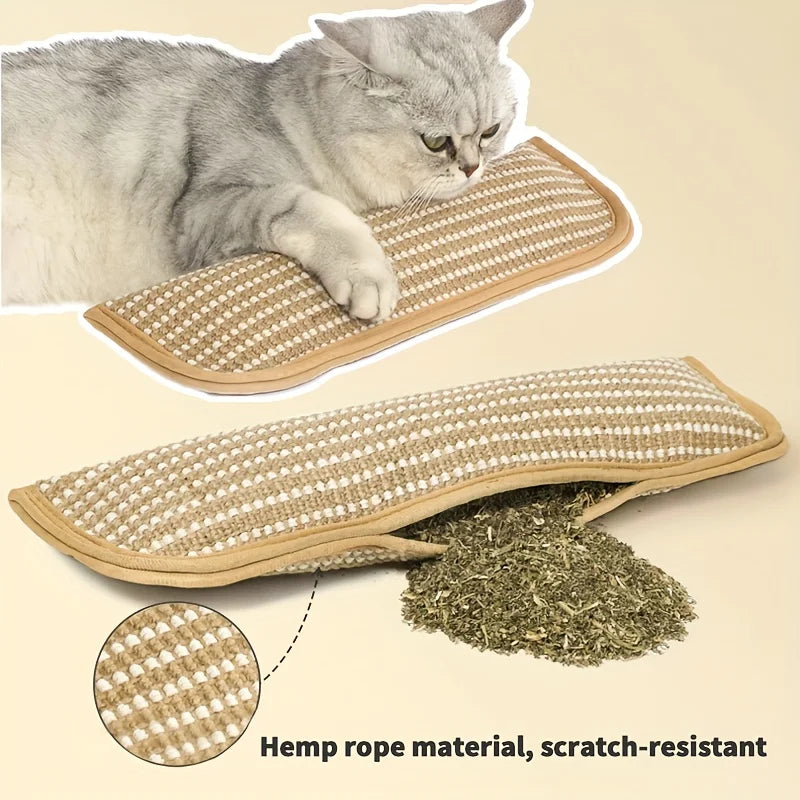 Hemp Cat Scratching Pad & Toy Pillow – Chew-Resistant Cat Scratching Pad Babs