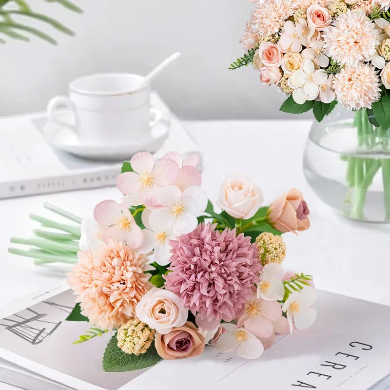 Silk Artificial Chrysanthemum Rose Bouquet – Wedding & Decor Artificial Flower Bouquet Babs