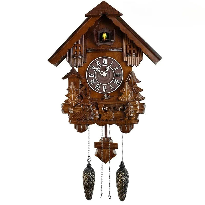 Vintage Wood Cuckoo Wall Clock | Pendulum Quartz Decor Cuckoo Wall Clock Babs