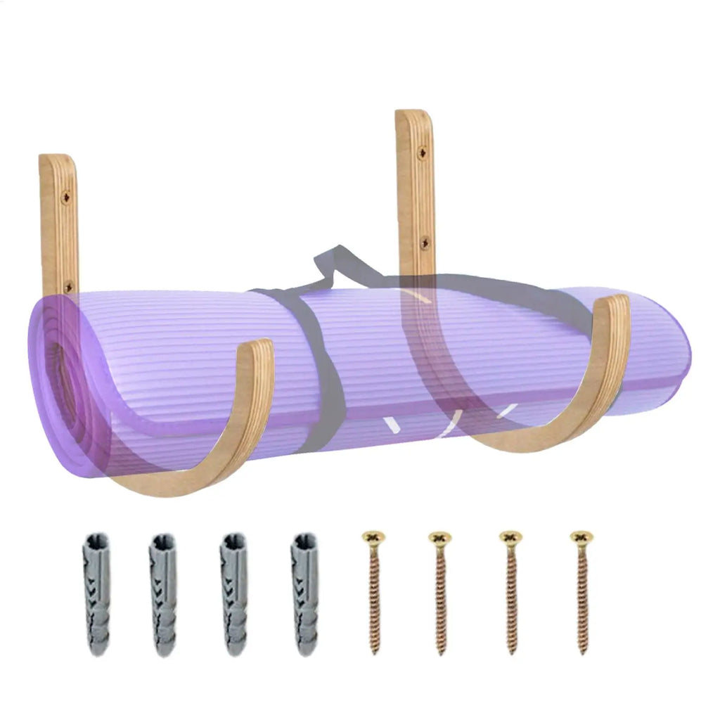 Wooden Yoga Mat Wall Mount Storage Rack – Set of 2 Yoga Mat Storage Rack Babs