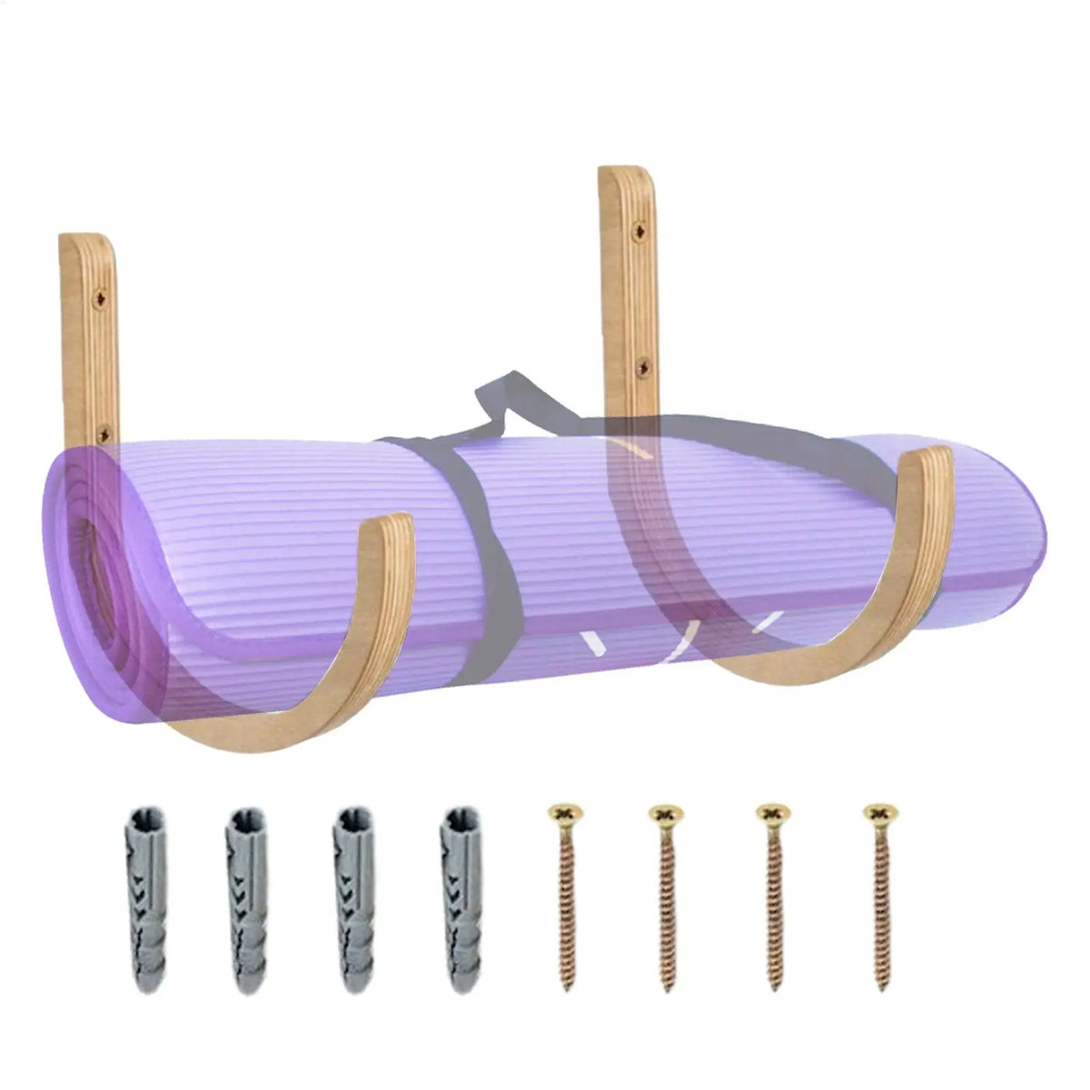 Wooden Yoga Mat Wall Mount Storage Rack – Set of 2 Yoga Mat Storage Rack Babs
